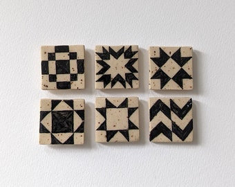 Quilt Ceramic Magnet set