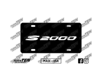 2000-2009  Honda S2000 Vanity License Plate | AP1 | AP2 | CR | VTEC | Made in the USA