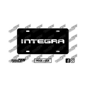 1994-2001 Acura Integra Vanity License Plate | DC2 | DC4 | DB7 | DB8 | Type R | GSR | Ls | Gs | Rs | Hatchback | Sedan | Made in the USA
