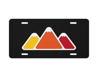 Toyota Style Tri Color Three Peak Mountain Aluminum Vanity License Plate