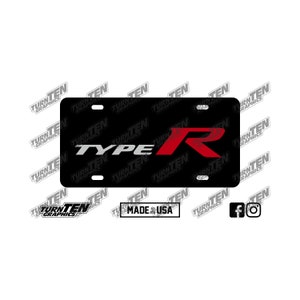 2017-2023 Honda Civic Type R Vanity License Plate | FK8 | FL5 | Type R | Hatchback | Made in the USA