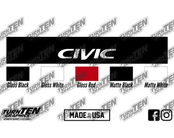 1996-2000 Honda Civic Windshield Banner | EK9 | EM1 | Sun Strip | Sun Visor | Made in the USA