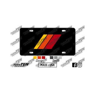 Toyota Style Heritage Classic Retro Stripe Vanity License Plate