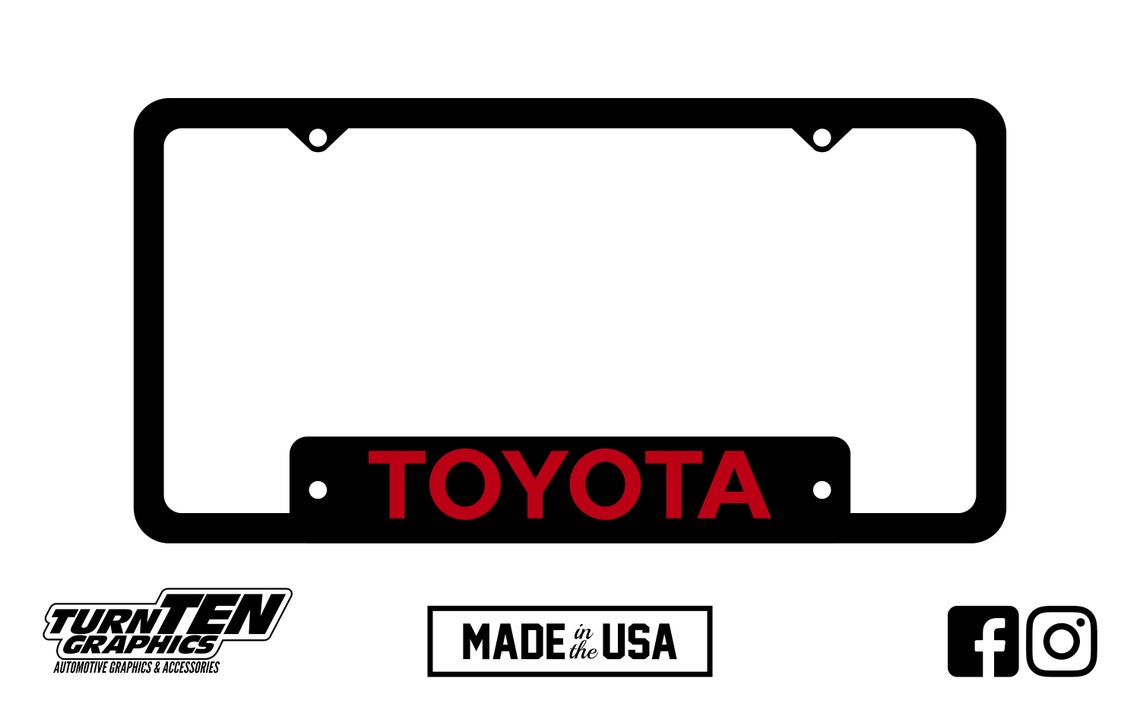 Toyota License Plate Frame Etsy