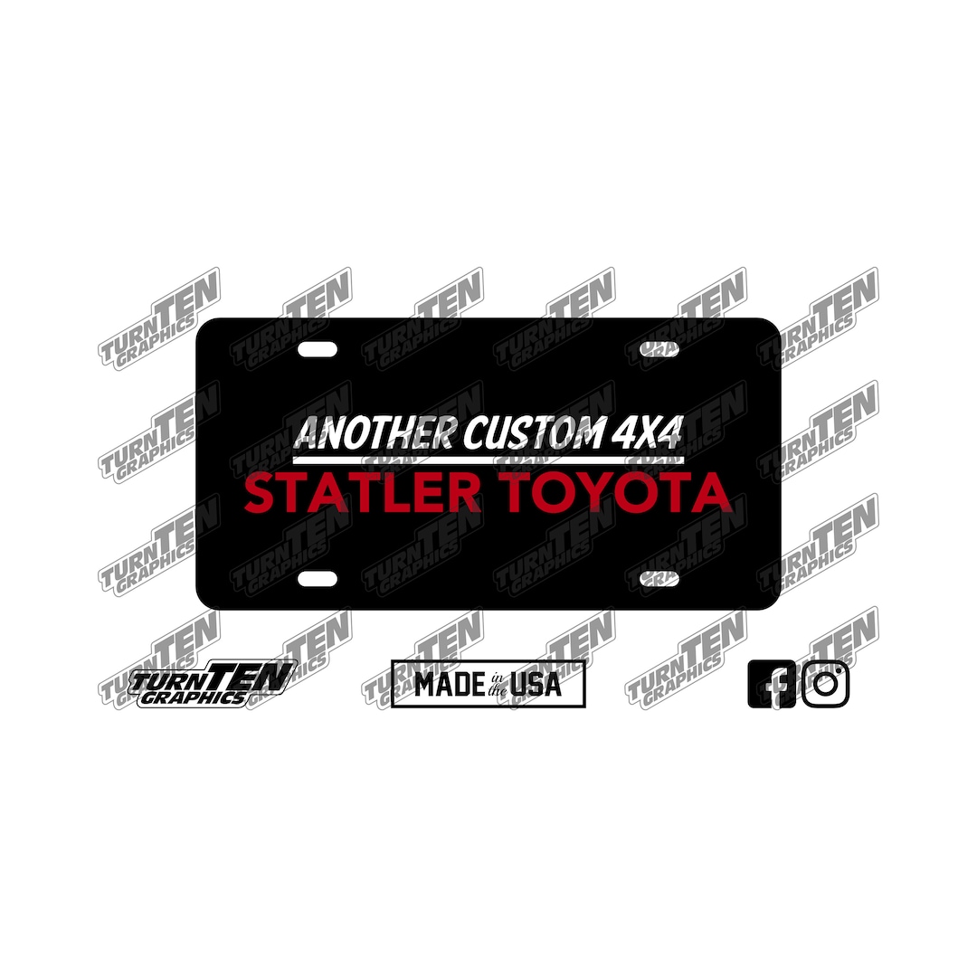 Statler Toyota Vanity License Plate Etsy