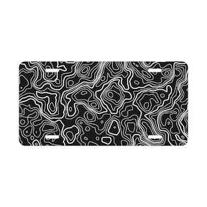 Topography Map Aluminum Vanity License Plate