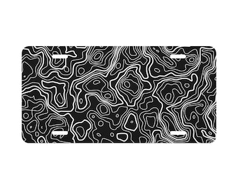 Topography Map Aluminum Vanity License Plate