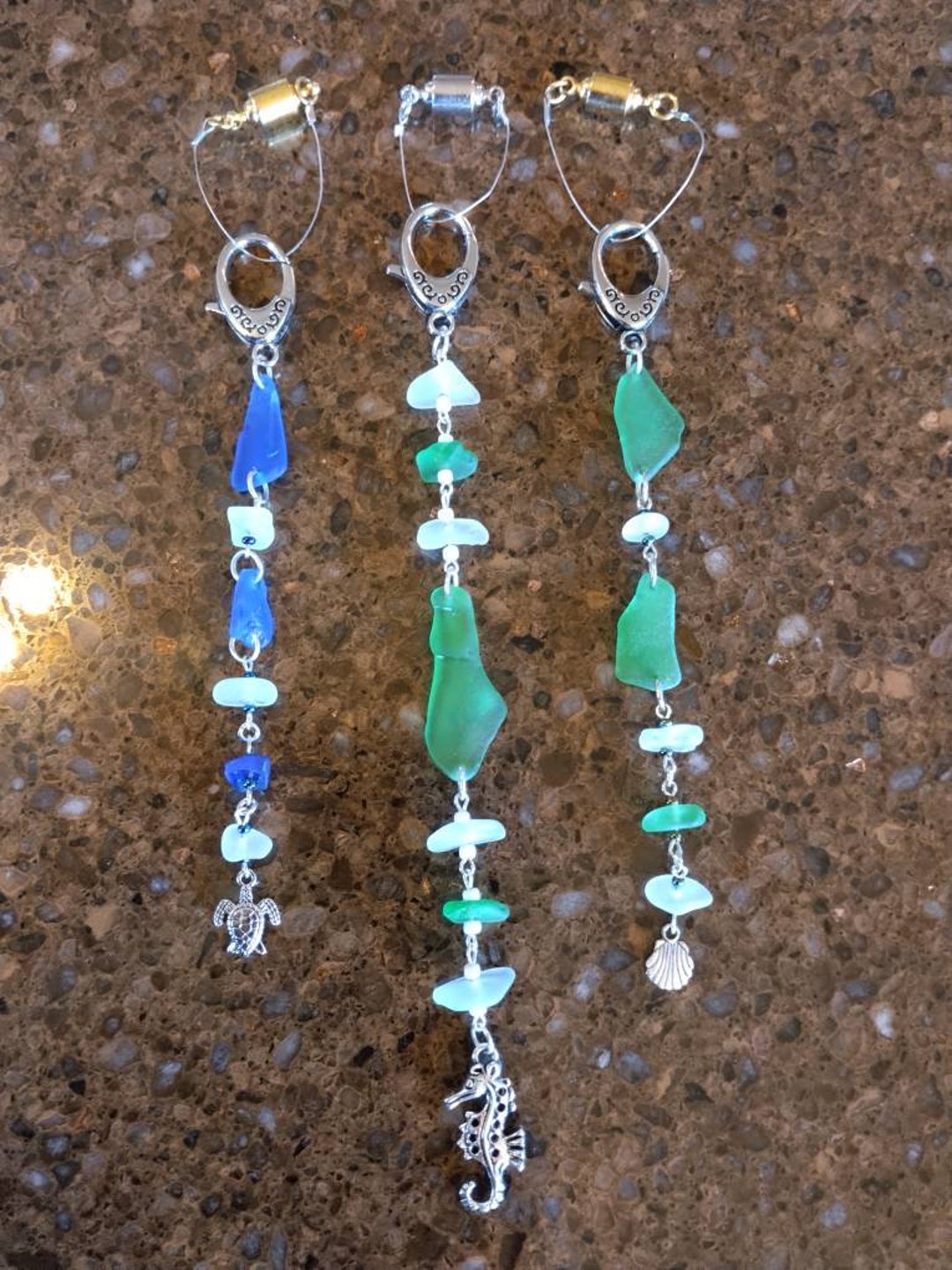 Suncatchers, Rear View Mirror Dangle Surf Tumbled Sea Glass Etsy