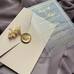 Acryl Hochzeitseinladung Design Benutzerdefinierte Hochzeitsmitteilungskarte Elegante Braut Briefpapier Set Klare Einladungsset Hochzeitsankündigungskarte