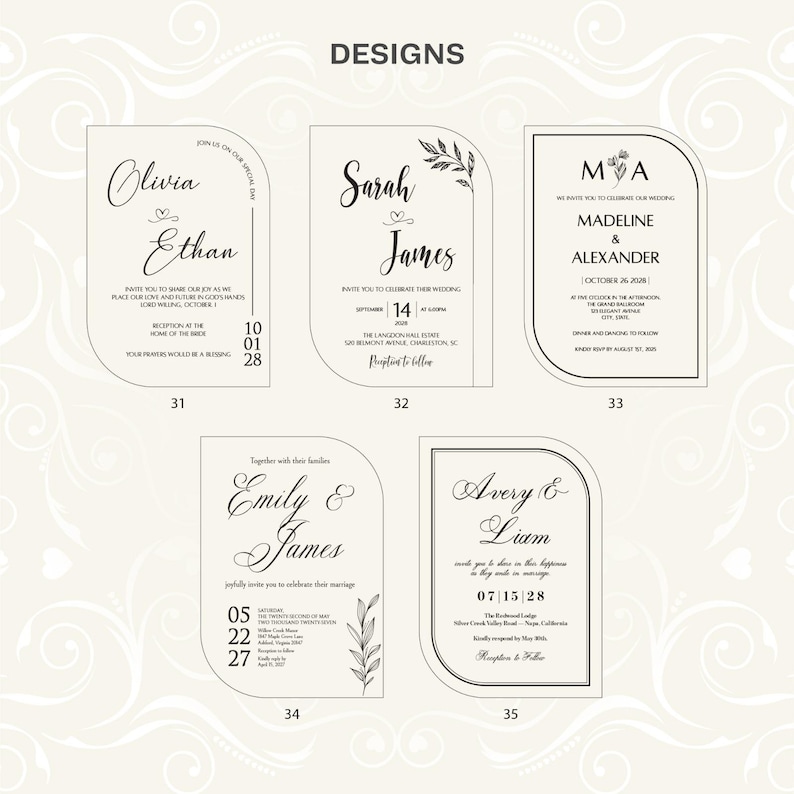 Wedding envelope color options for the gold mirror acrylic invitation suite in over 35 shades