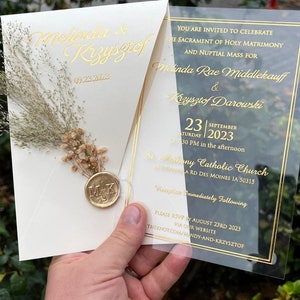 Invito di nozze in acrilico personalizzato ed elegante – design unico per matrimonio e quinceañera, sconto speciale e offerta
