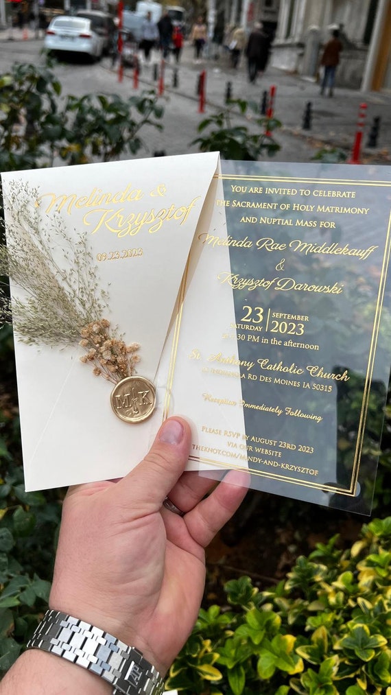 Modern Acrylic Wedding Invitation Suite Custom Invitation Unique Invitations for Wedding Quinceanera Invitations Wedding Invitation