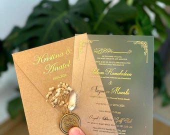 Invito di nozze in acrilico personalizzato ed elegante – design unico per matrimonio e quinceañera, sconto speciale e offerta