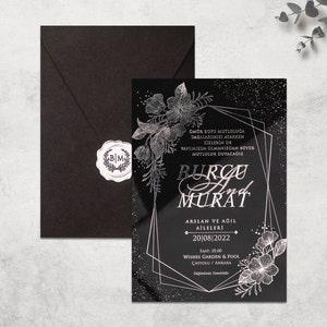 Elegant Black Acrylic Wedding Invitations, Black Acrylic Invites, Wedding Invitation, Acrylic Wedding Invitation, Wedding Invitations
