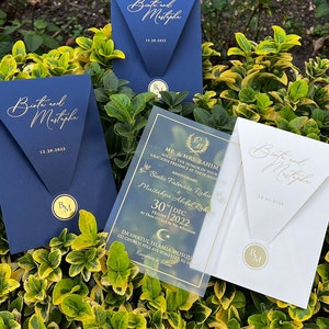 Elegant Wedding Invitation, Acrylic Invitations, Minimalist Wedding Invites, Gold Foil Acrylic Invites, Birthday Invitation, Quinceanera
