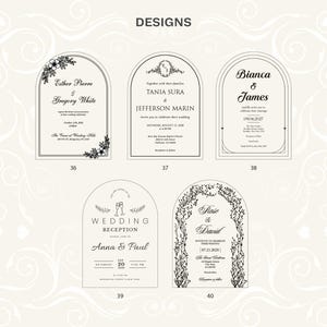 Real dried flower options in different styles and colors for the acrylic wedding invitation