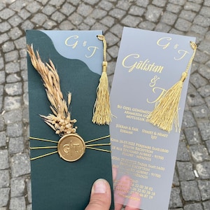 Elegant Wedding Invitation, Acrylic Wedding Invitation, Custom Invitations with Custom Envelopes and Foil Printing, Cheap Invitation