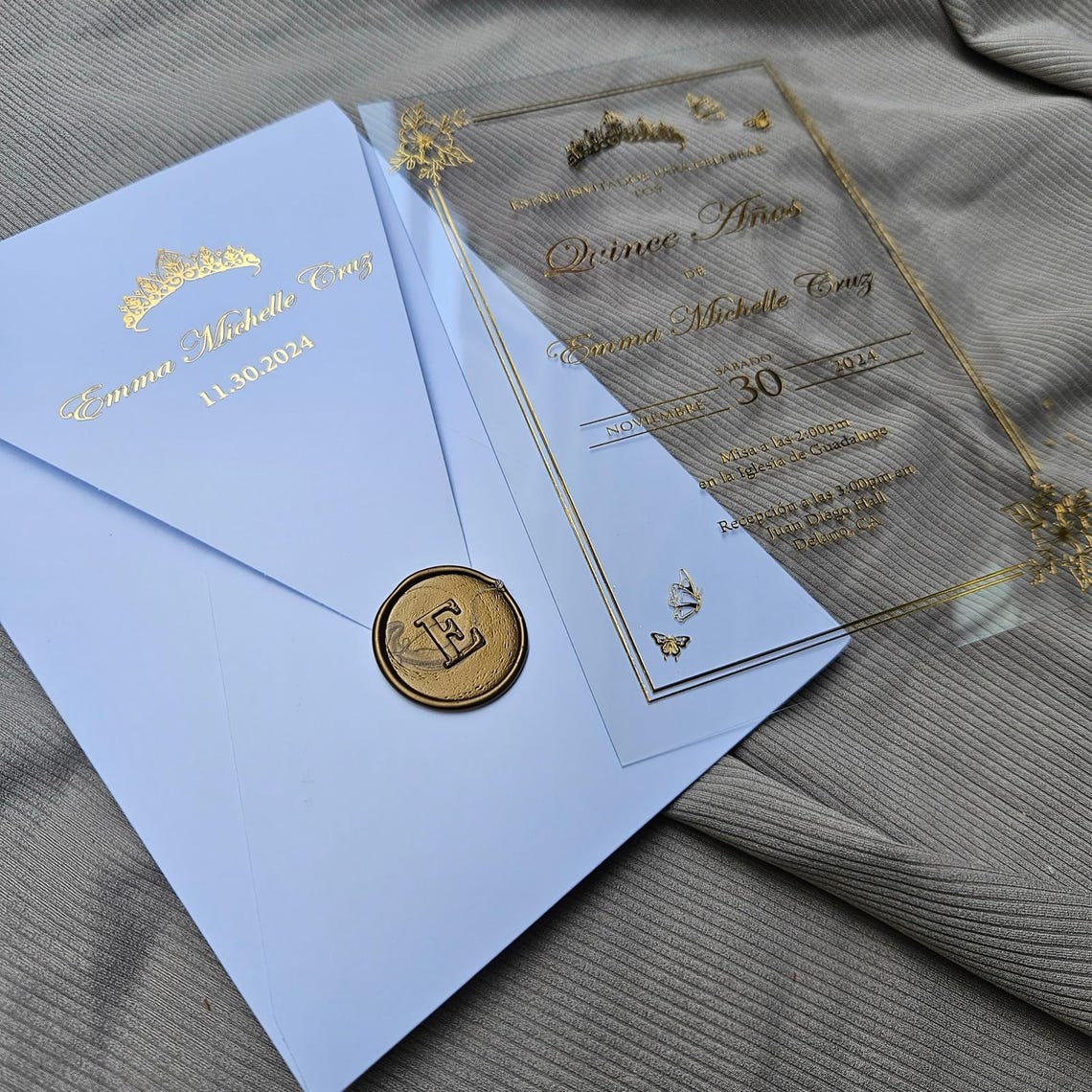 Acrylic Wedding Invitation With Custom Design: Nuptial Message Card ...