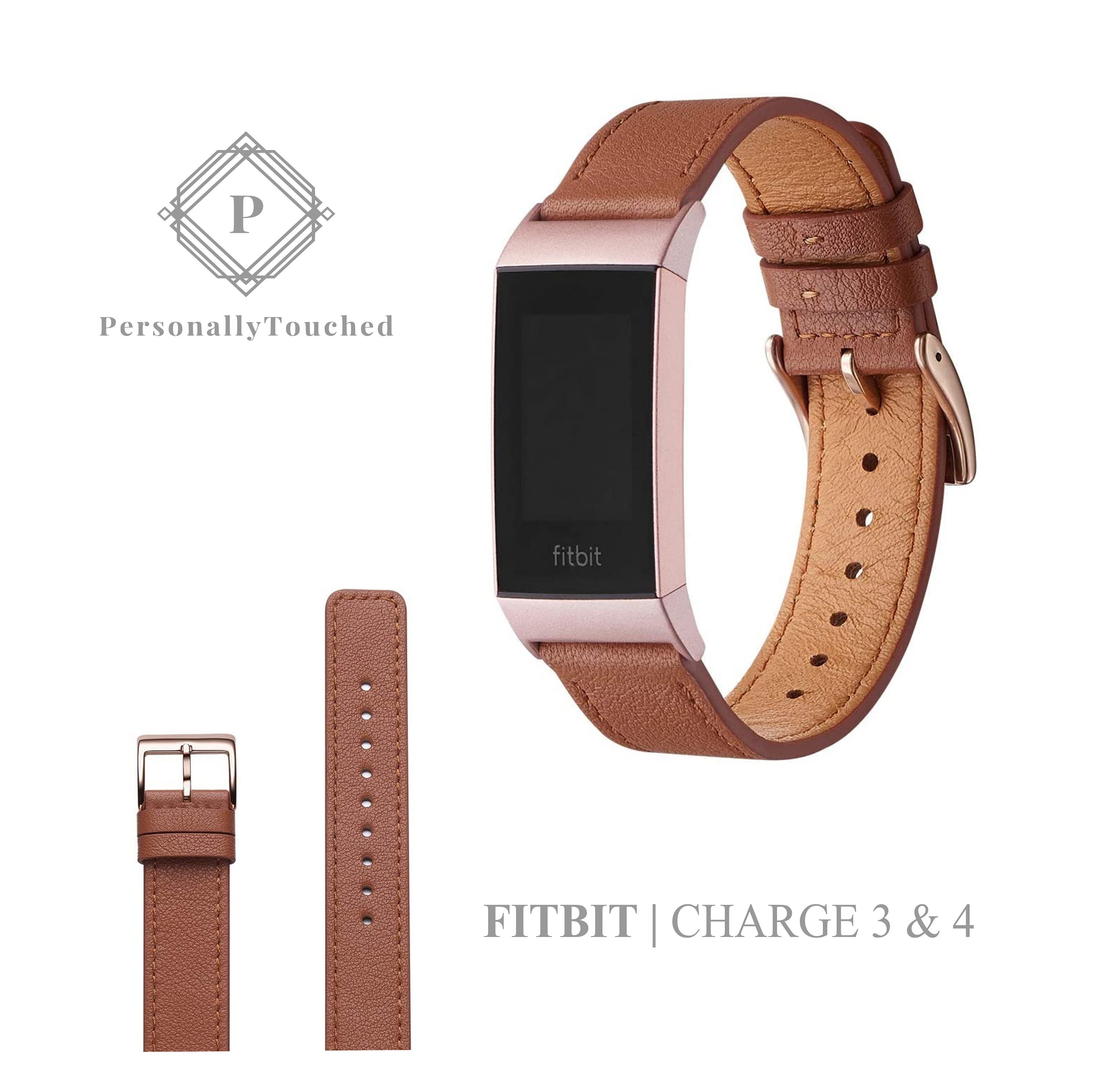 Slim Genuine Leather Wristband Replacement Accessories Strap for Women Men Compatible with Fitbit Charge 3 NANW Bands Compatible with Fitbit Charge 3 Charge 3 SE Small Large 