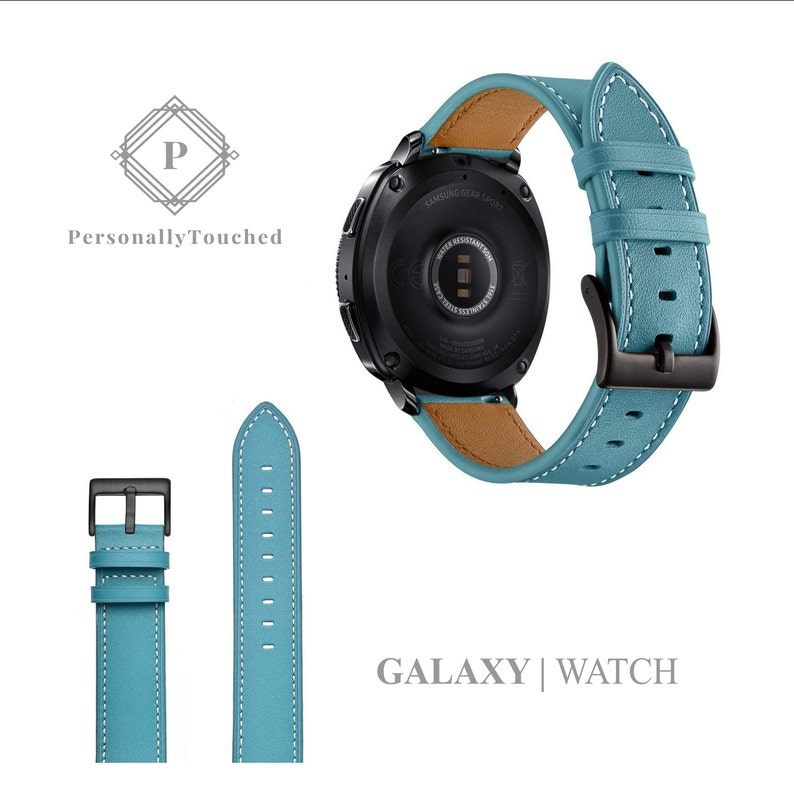 Samsung Galaxy Straps 42mm Blue Genuine Leather 20mm Watchband Etsy