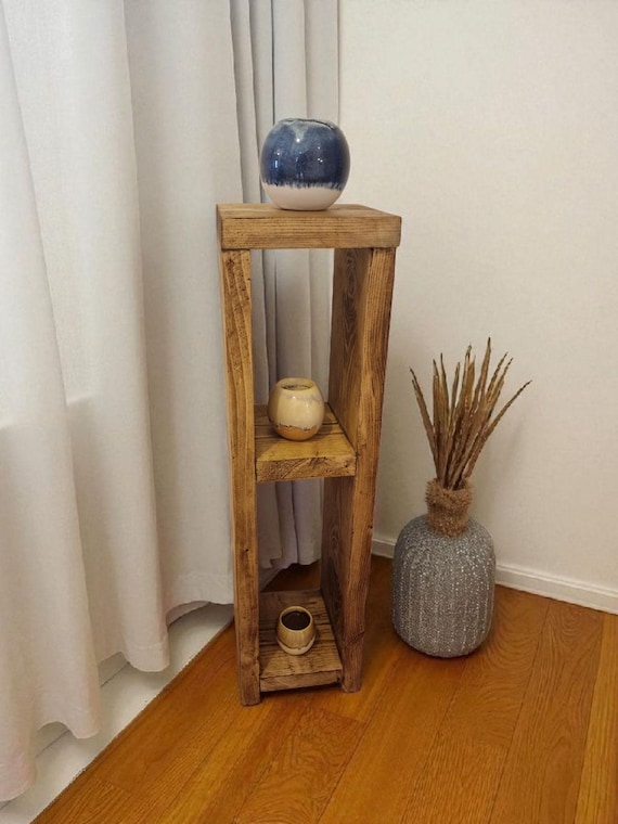 Rustic Slimline Compact End Table | Lamp Stand | Hallway Furniture | Farmhouse Style