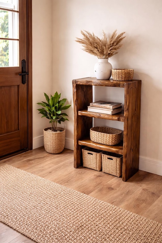 Rustic Shabby Chic Bedside Table | Nightstand |Occasional Display Table | Solid Reclaimed Wood|  Live Edge