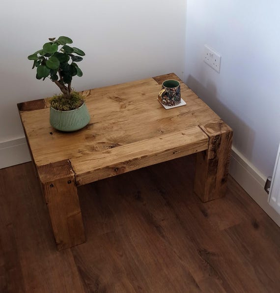 Rustic Coffee Table |  Chunky Reclaimed Solid Wood