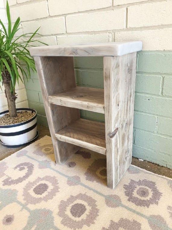 Rustic Vintage Bedside Table | Nightstand |Occasional Display Table | Solid Reclaimed Wood