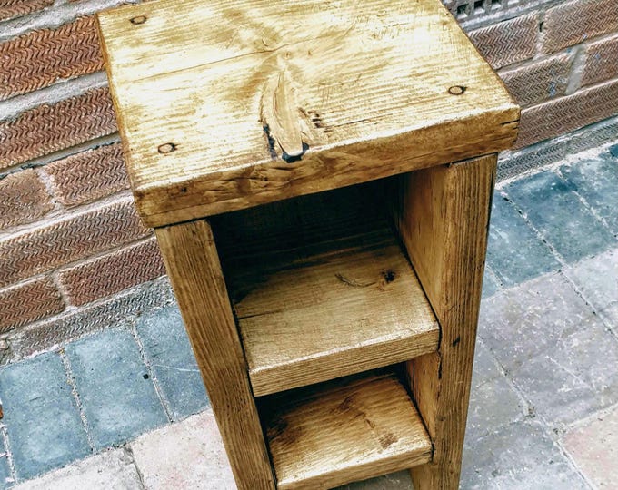 Rustic Vintage Occasional Table | Display or End Table | Reclaimed Solid Wood.
