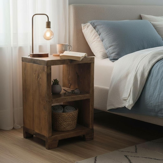 Rustic Display Table | Occasional or Sidetable | Nightstand | Solid Chunky Wood