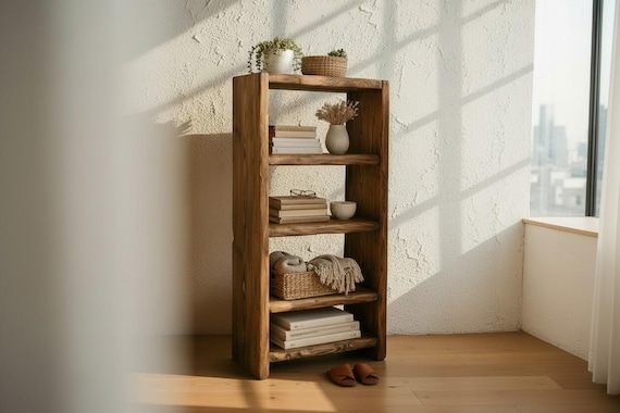 Reclaimed Wood Rustic Display Stand | Bookcase | Media Unit | Handmade Solid Wood Furniture