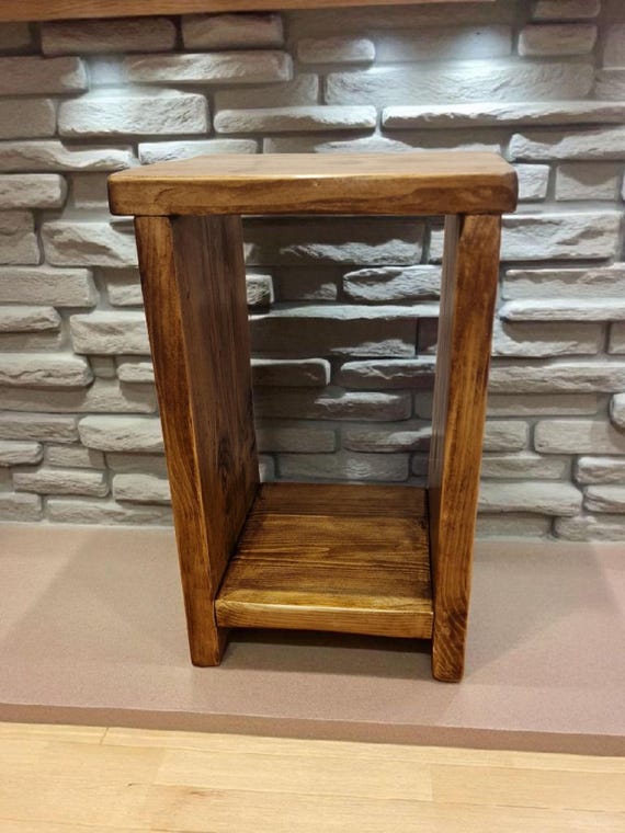 Handmade Rustic End Table | Vintage | Side table | Nightstand | Chunky Reclaimed Solid Wood