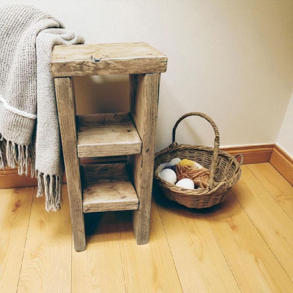 Rustic Vintage Occasional Table | Display or End Table | Reclaimed Solid Wood.