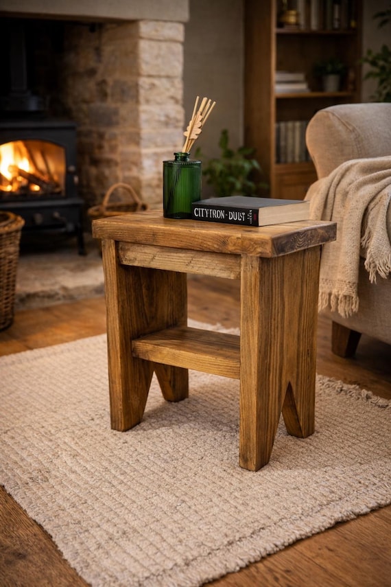 Handmade Miniature Rustic Side table | Display Table | Stool | Reclaimed Solid Wood