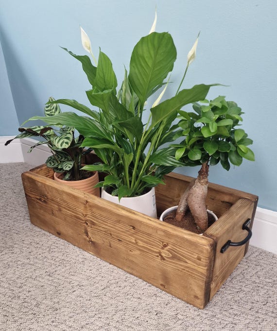 Handmade Rustic Wood Indoor Planter | Shabby Chic | Storage Box | Table Centre Piece