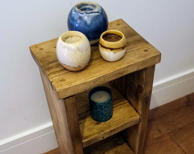 Rustic Side Table | Cottage Style | Display Table Night Stand | End Table | Reclaimed Solid Wood| Small Storage unit