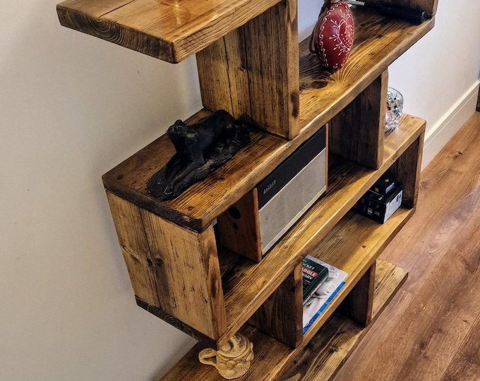Rustic Display Unit | Vintage | Wall Unit Solid Wood Shelving Unit | Bookcase | Display Unit