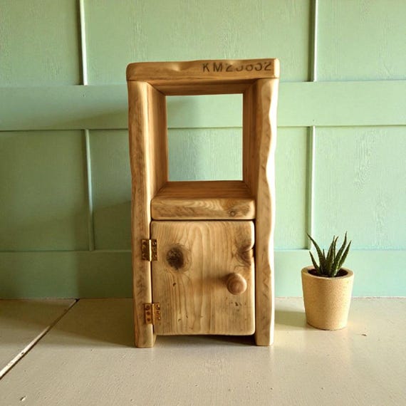 Rustic Reclaimed Wood Shabby Chic Bedside Table: Handmade Nightstand or Cabinet