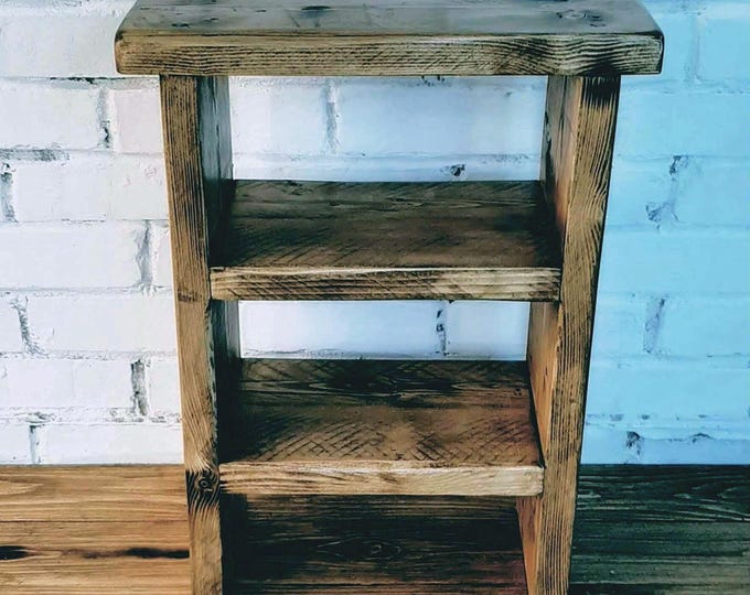 Rustic Vintage Bedside Table | Nightstand |Occasional Display Table | Solid Reclaimed Wood