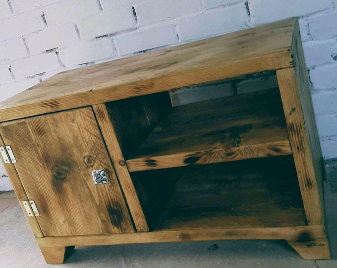 Rustic Industrial Reclaimed Solid Wood Media Unit orvTV Stand