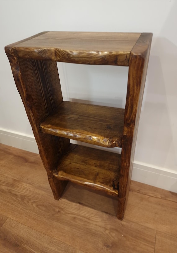 Rustic Shabby Chic Bedside Table | Nightstand |Occasional Display Table | Solid Reclaimed Wood|  Live Edge