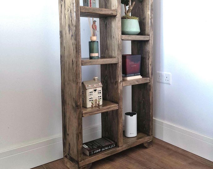 Handmade Rustic Wall Unit | Bookcase | Display Case | Vintage Reclaimed Solid Wood |  Farmhouse Cottage Range