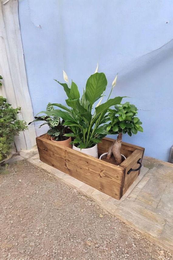 Handmade Rustic Wood Indoor Planter | Shabby Chic | Storage Box | Table Centre Piece