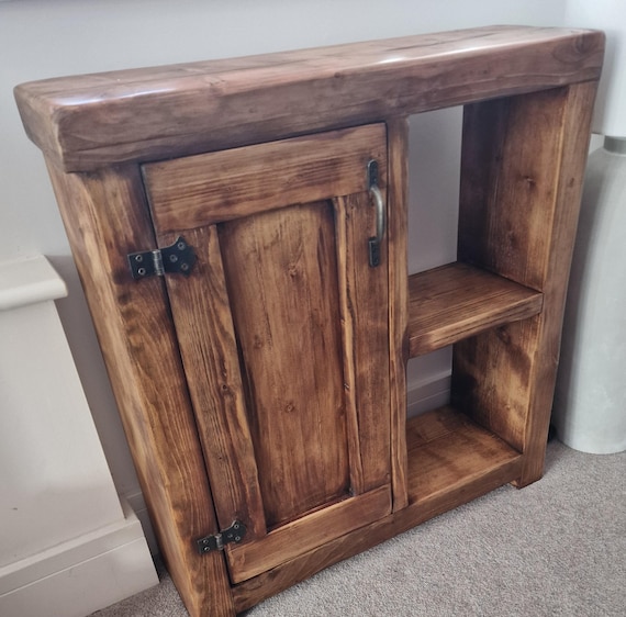 Handmade Rustic Vintage Cabinet – Reclaimed Solid Wood Hallway Storage & Display Unit