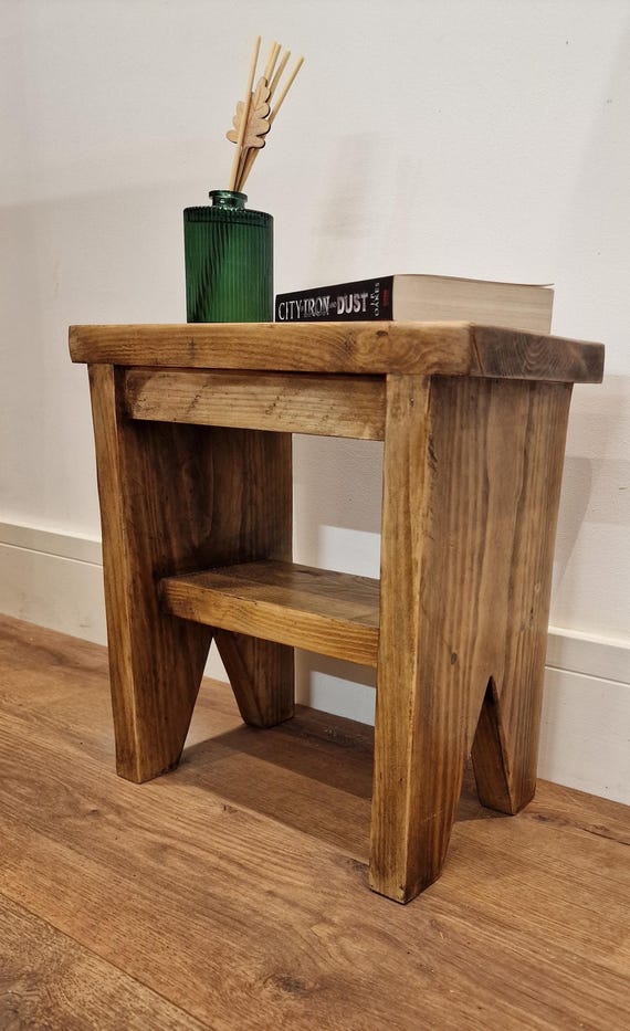 Handmade Miniature Rustic Side table | Display Table | Stool | Reclaimed Solid Wood