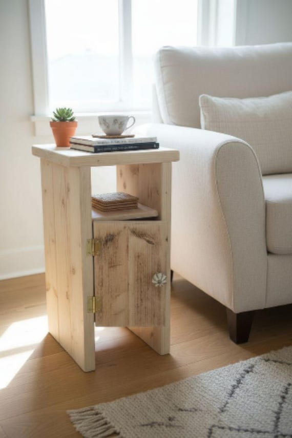 A Handmade Rustic Occasional or Bedside Table made from solid Wood.
