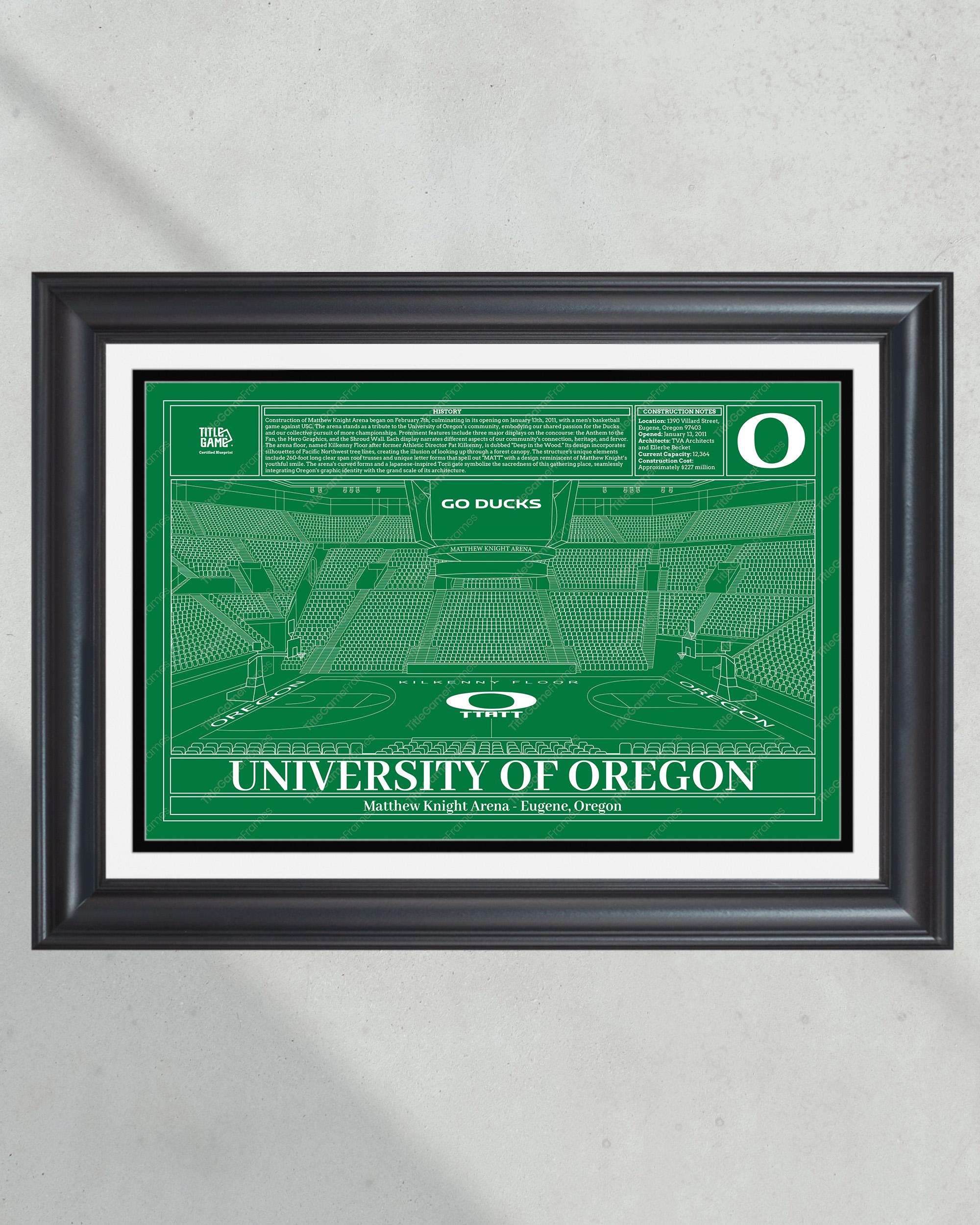 University of Oregon Ducks Matthew Knight Arena Basketball Stadium Blueprint PT60879