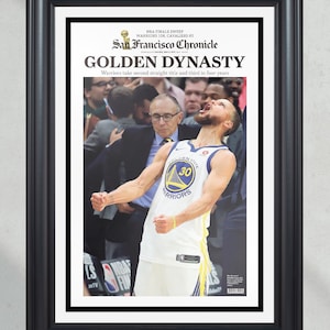 2018 Golden State Warriors NBA Champions Framed Newspaper Front Page Print Steph Curry