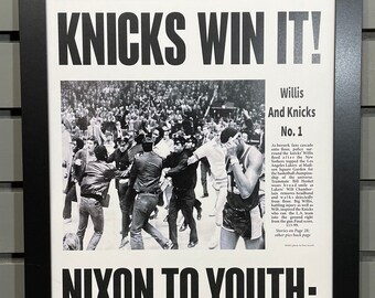 1973 New York Knicks NBA Champion Framed Front Page Newspaper 