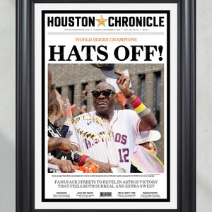 2022 Houston Astros World Series Champions Parade &quot;HATS OFF!&quot; - Framed Front Page Newspaper